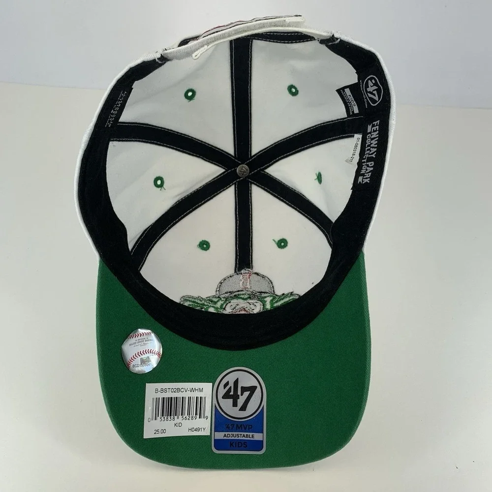 WALLY Red Sox KIDS Hat Boston Green Monster White Adjustable '47 Baseball Cap